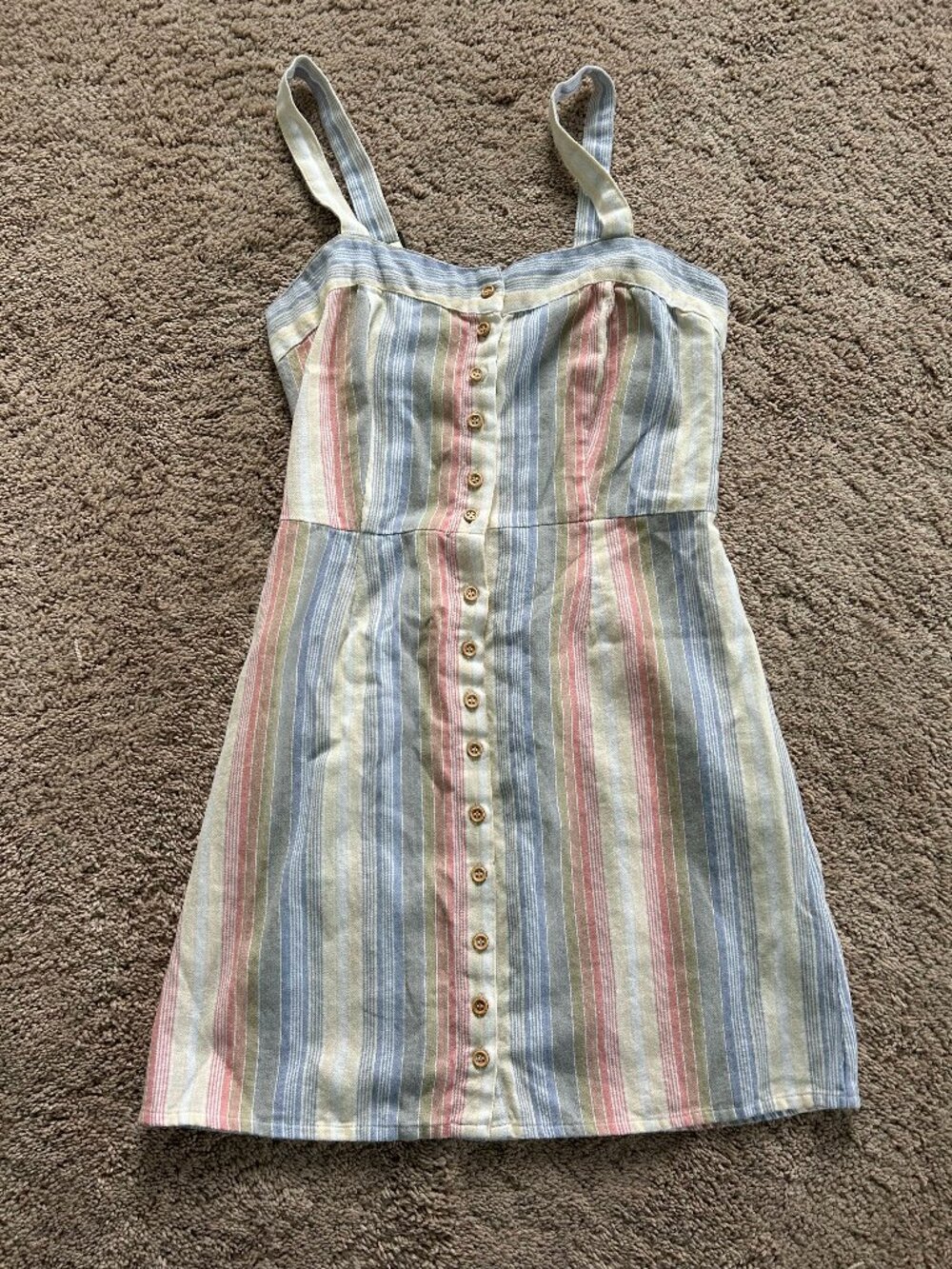 Others Follow Pastel Striped Mini Summer Dress with Tank Sleeves